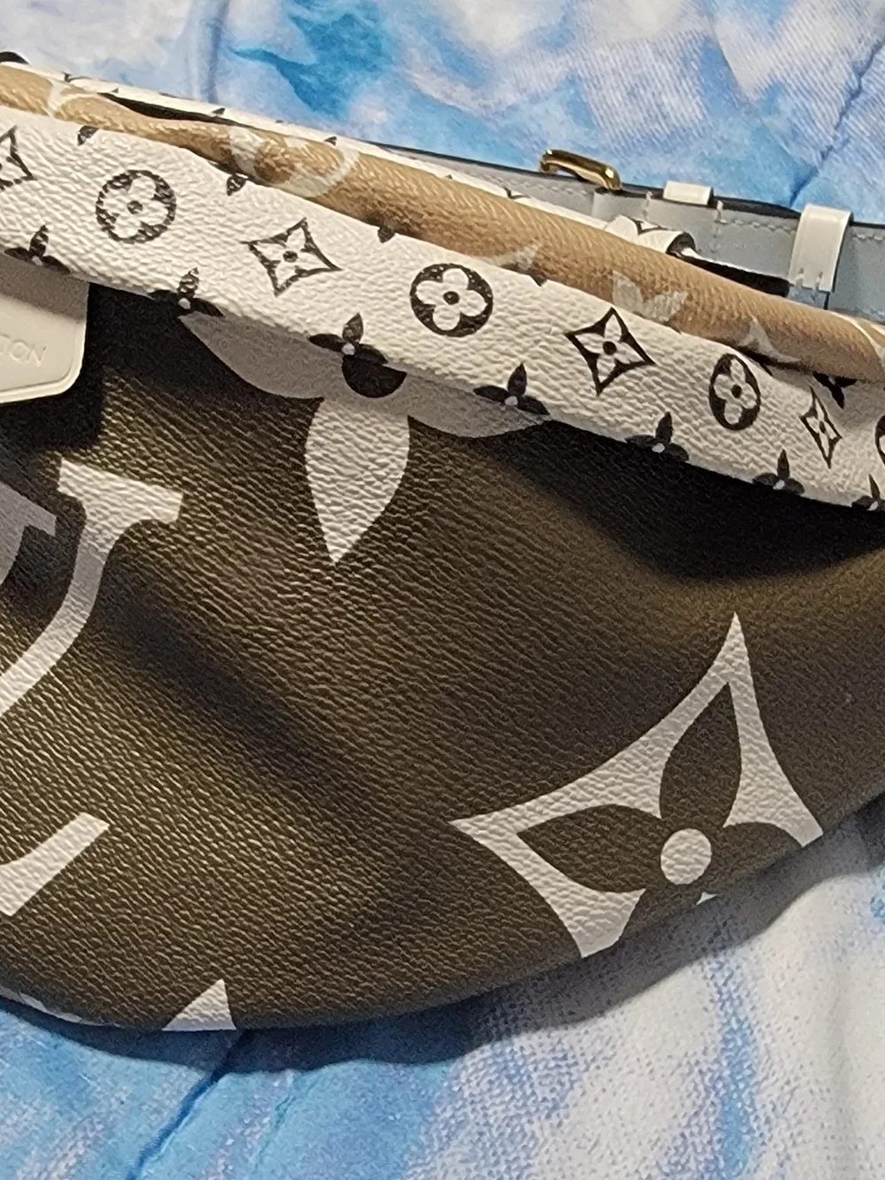 Louis Vuitton White and Brown Monogram Bumbag